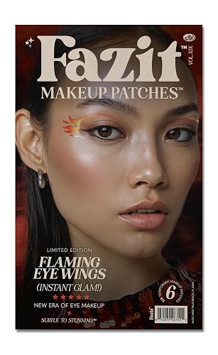 Fazit Makeup Patches - Halloween Flaming Eye Speckles - Glow Up Make-Up Patches - Cute Glitter Makeup Accessories for Women - Cosmetic Glitter