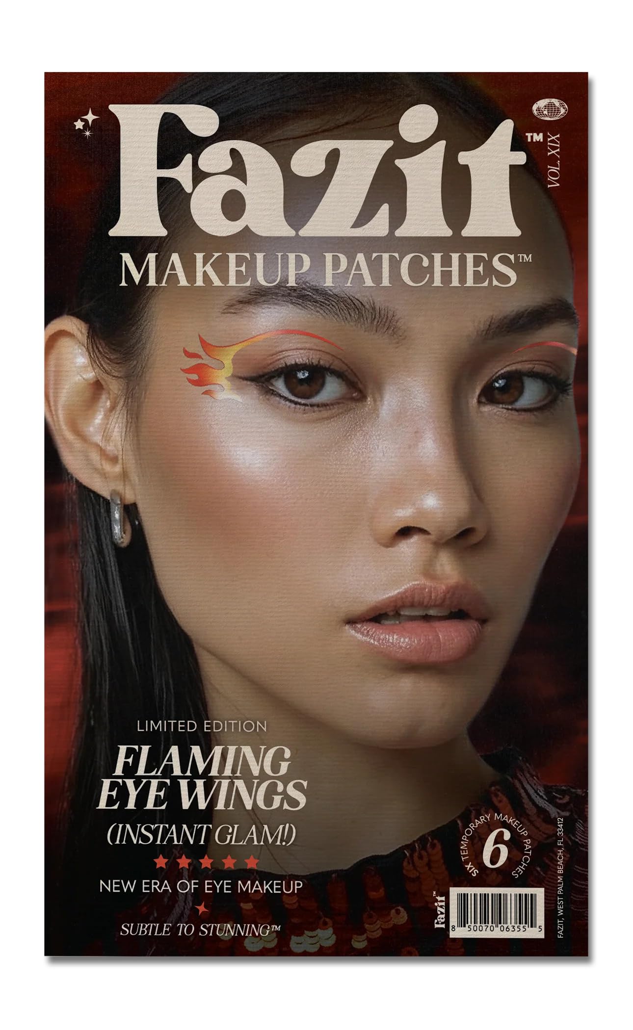 Fazit Makeup Patches - Halloween Flaming Eye Speckles - Glow Up Make-Up Patches - Cute Glitter Makeup Accessories for Women - Cosmetic Glitter
