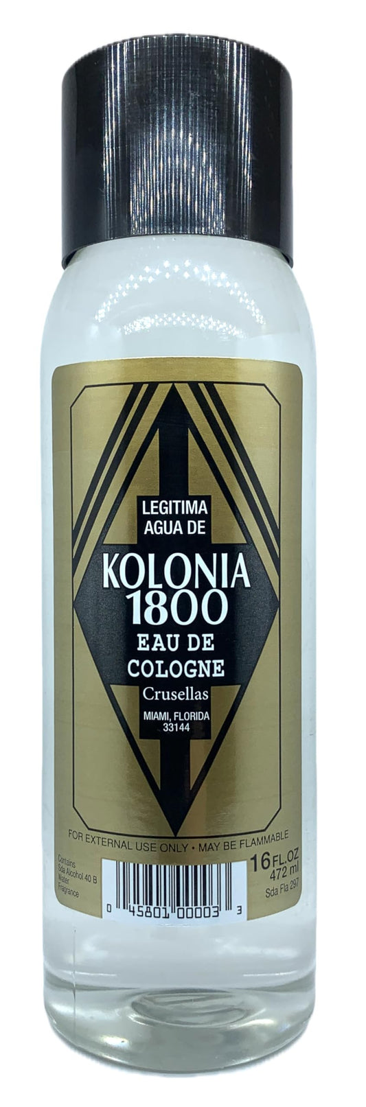 Crusellas Legitima Agua de Kolonia 1800 Natural Splash Cologne 16 Fl. Oz.