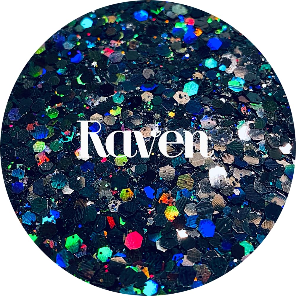 Black Polyester Glitter | Craft Glitter | Glitter for Arts & Crafts | Tumblers | Cosmetics | Nails | Epoxy Resin Art | Slime | DIY | Body Glitter | 1