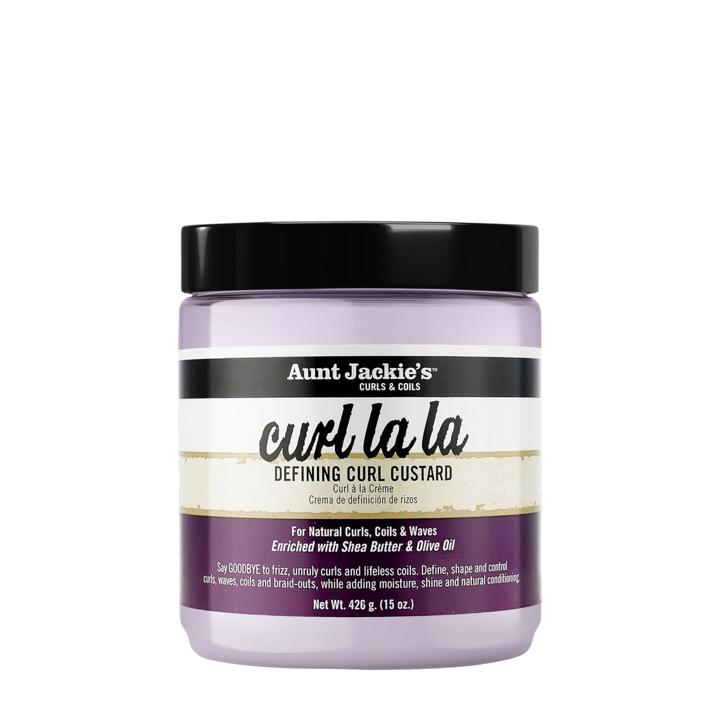 Aunt Jackie's Curl La La, Lightweight Curl Defining Custard, Enriched with Shea Butter & Olive Oil, Basic, 15 Ounce
