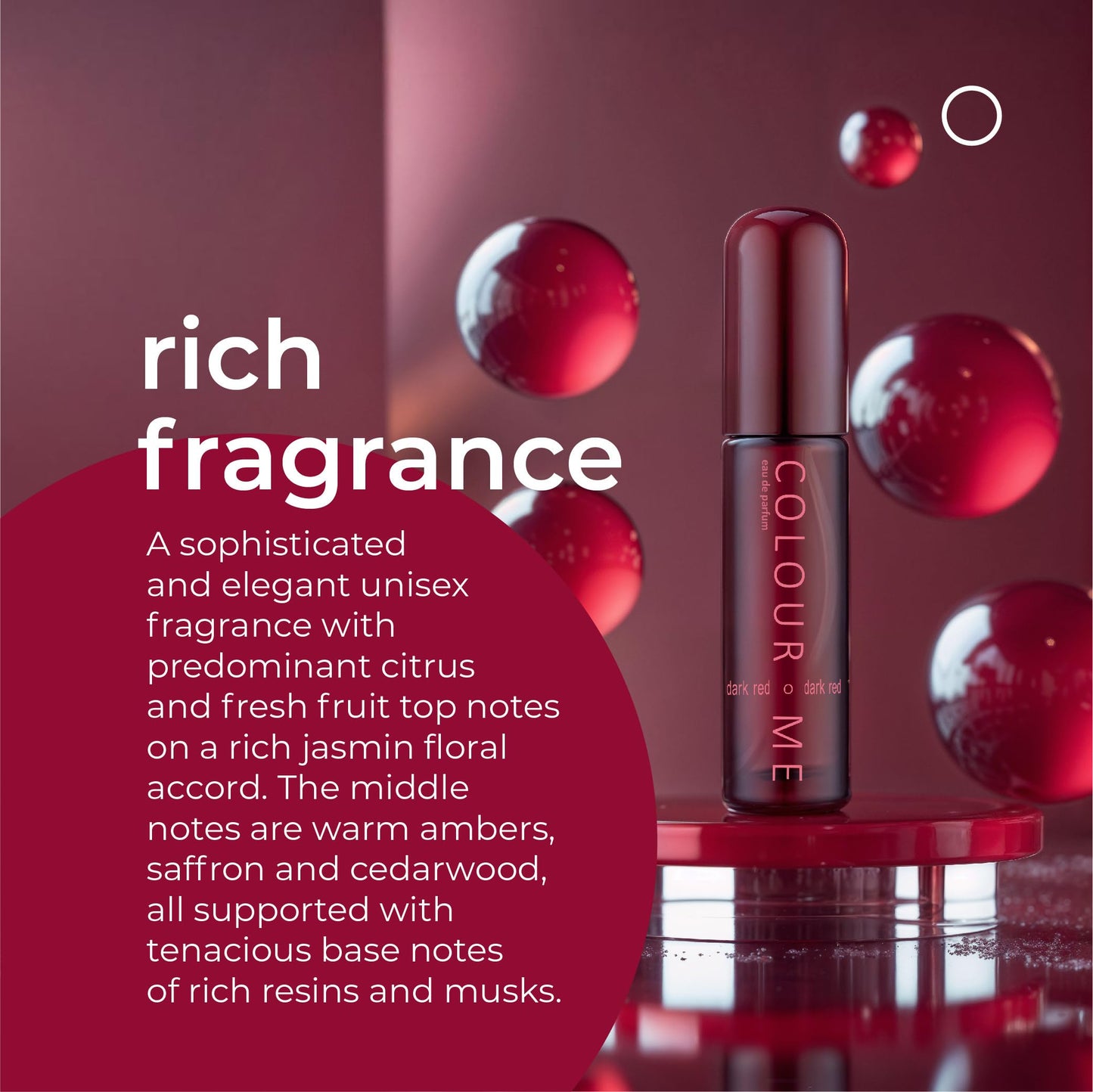 COLOUR ME Dark Red Perfume for Men and Women. 50ml Eau de Parfum Luxury Fragrance - Mens & Ladies Perfume, Long Lasting and Aftershave by Milton-Lloyd