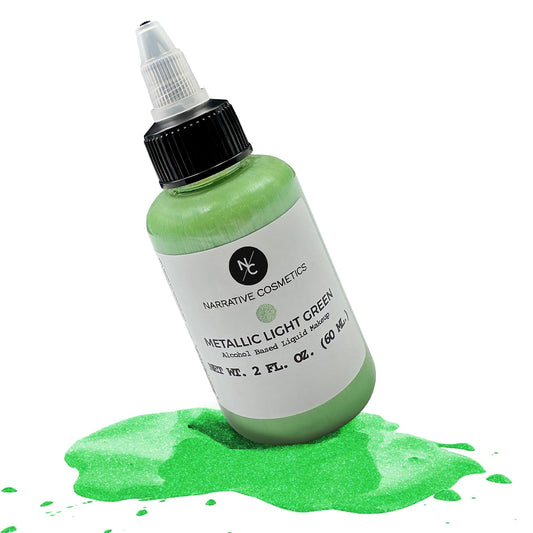 Narrative Cosmetics Metallic Alcohol Airbrush Paints - 2 fl oz, Skin Safe, Quick Dry, Waterproof, Sweatproof, Transferproof Liquid Makeup