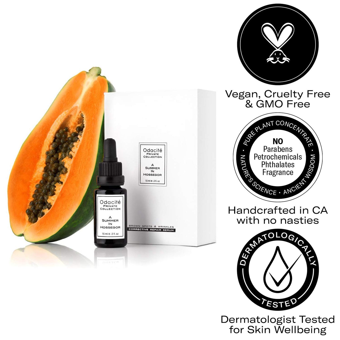 Odacité Hyperpigmentation Face Serum, A Summer In Hossegor - Wild Carrot & Papaya Anti-Aging Facial Serum Concentrate for Brown Spots, Even Skin Tone Beauty & Personal Care ODACITE