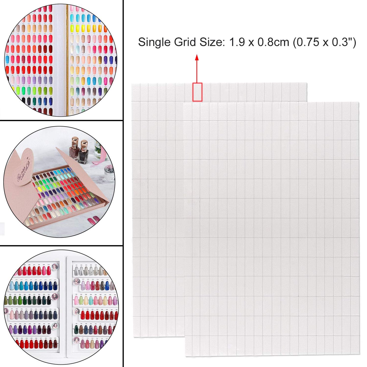 Noverlife 780PCS Nail Art False Tips Double-Sided Sponge Glue Adhesive Tape, Pre-Cut Self-Adhesive Foam Strips Fixing Sticker for Nail Design Gel