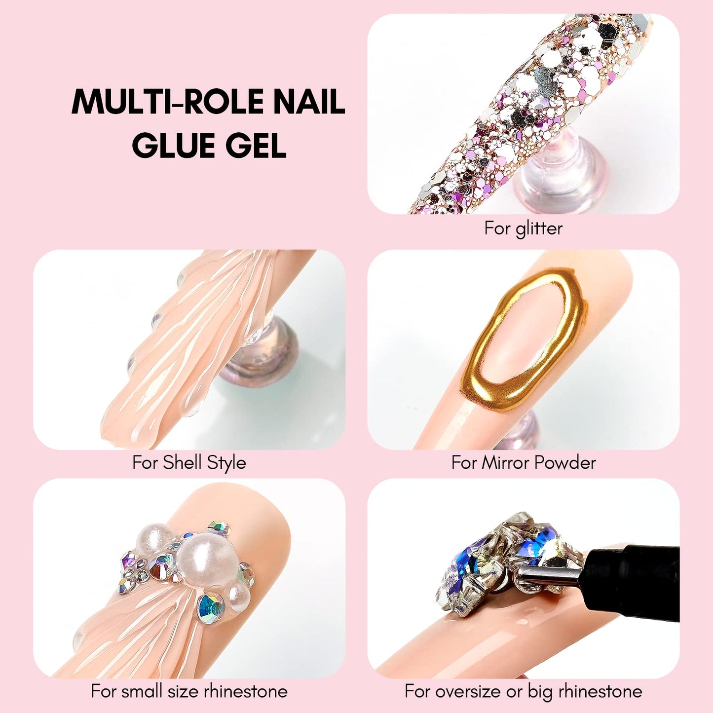 Makartt No Wipe Rhinestone Glue for Nails, 30G Super Strong Nail Charm Glue Bling Gel for 3D Decorations Nail Art Gems Jewelry Diamond for Nail Techs Beauty and Personal Care Makartt