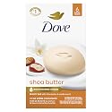Dove Beauty Bar Soap Shea Butter, 6 Bars for Nourished, Radiant Skin, Enriches Skin 3.75 oz