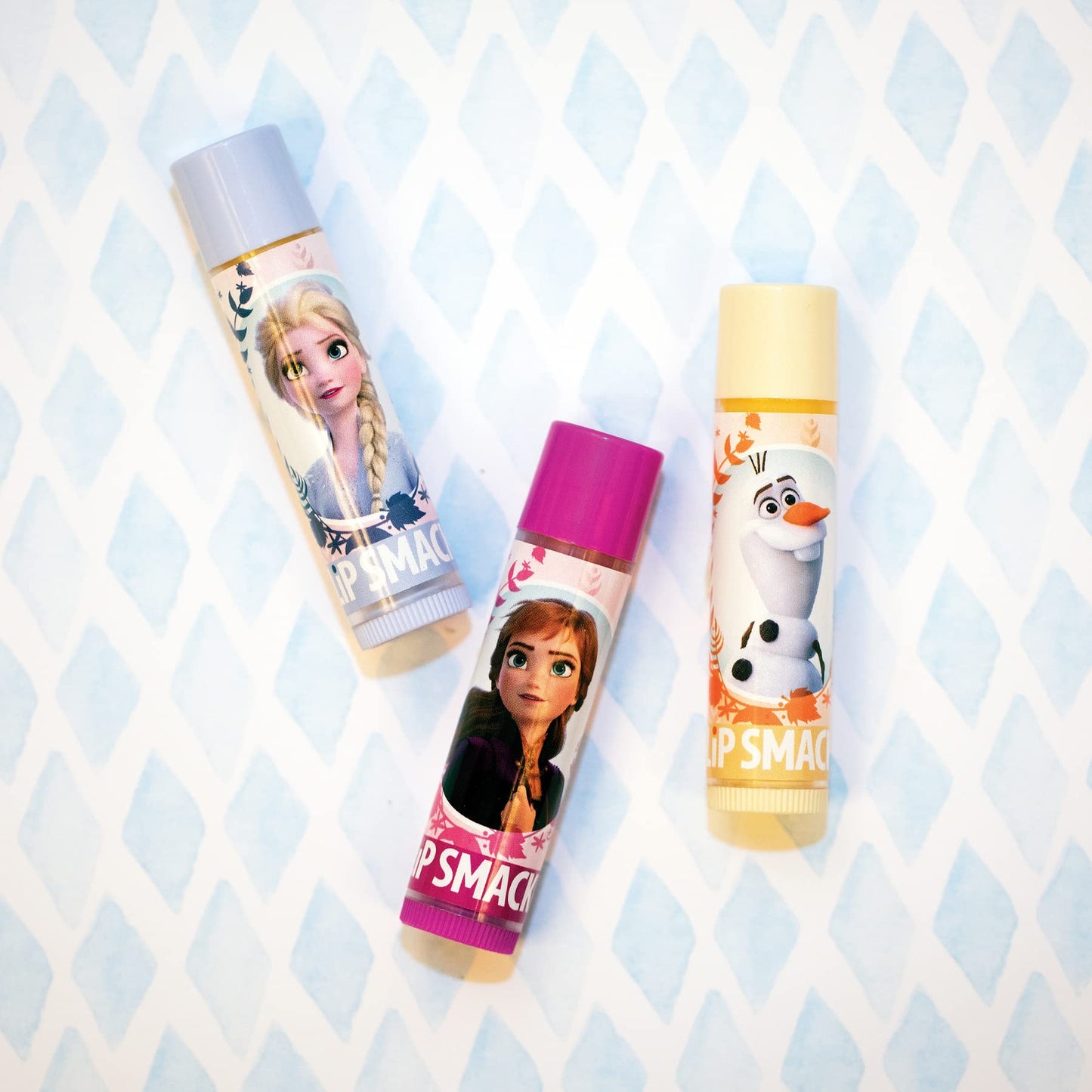 Lip Smackers Disney Frozen 2 Flavored Lip Balm - Moisturizing, Soothing Trio Mythical Juniper, Vanilla Snow-it-all, & Optimistic Berry