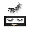 Lilly Lashes 3D Miami Faux Mink Strip Eyelashes, False Eyelashes Dramatic Look, Reusable False Lashes, Fake Lashes Pack, Lash Strips with Luxury Silk