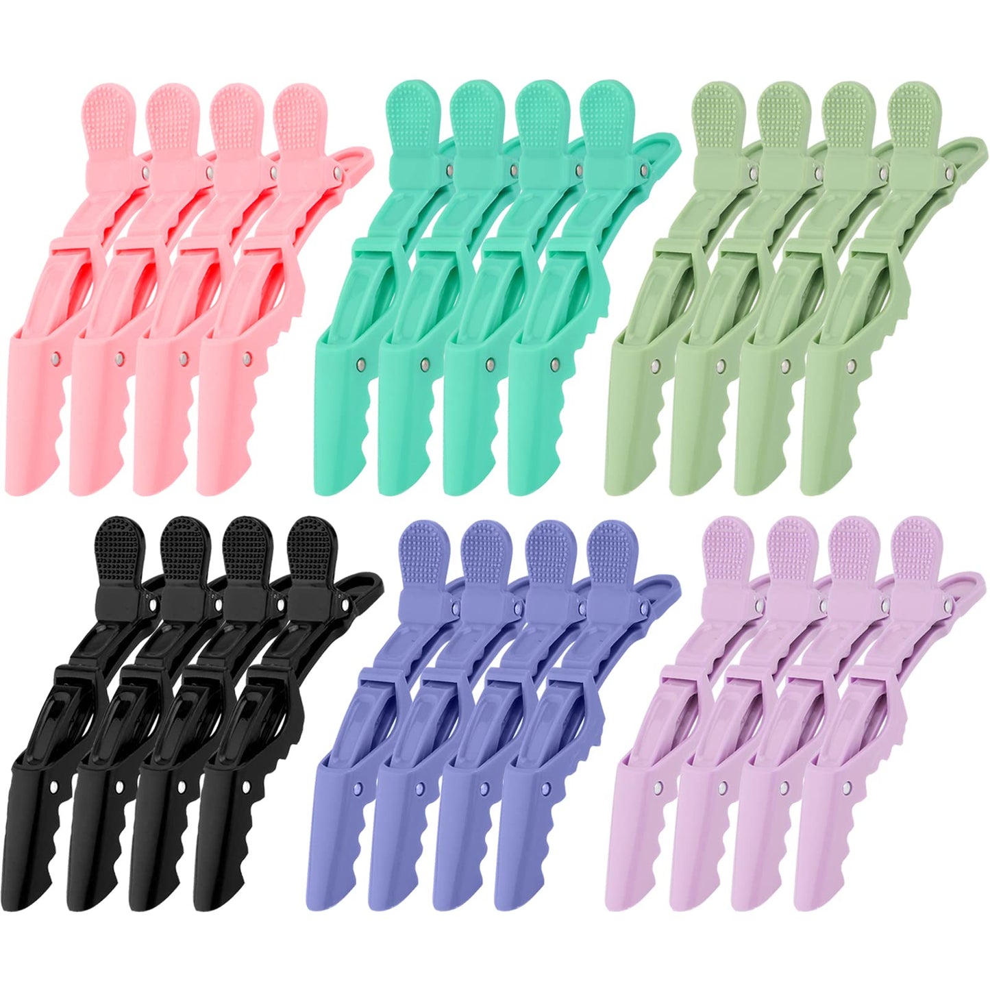 Ondder 24 Pack Plastic Alligator Hair Clips for Styling, Pro Salon Hair Clips for Hair Coloring, Cutting, Sectioning - Black & White Beauty and Personal Care Ondder Default Title