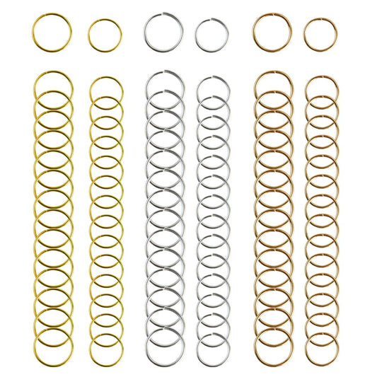 Nydotd 180 Pieces Hair Rings, Braid Rings, Loop Clips, and Hoops - 3 Colors, 2 Sizes, Women's Fashion Hip-Hop DIY Hair Clip Accessories for Dreadlocks
