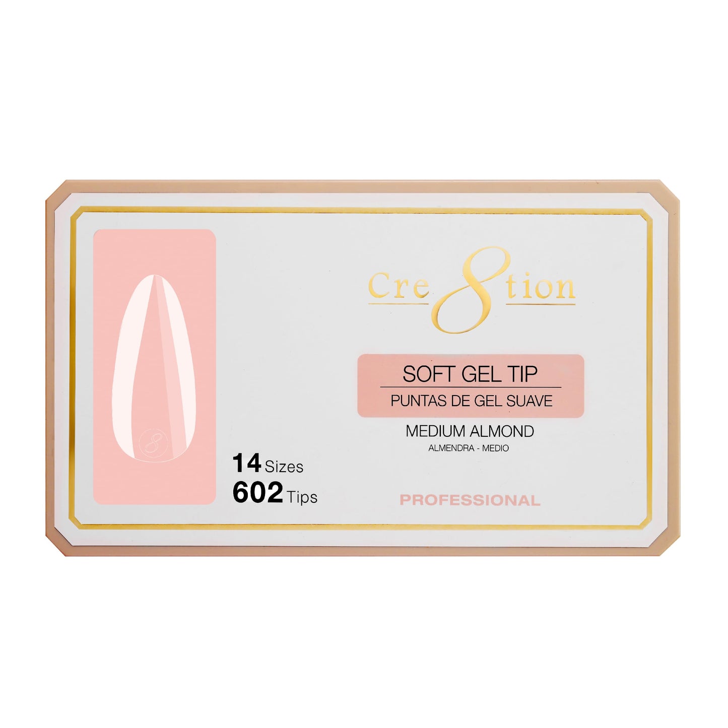 Cre8tion Soft Gel Nail Tips, Medium Almond Shape, 602 Tips in 14 Sizes (00-9) for Professional Nail Extensions Beauty & Personal Care Cre8tion