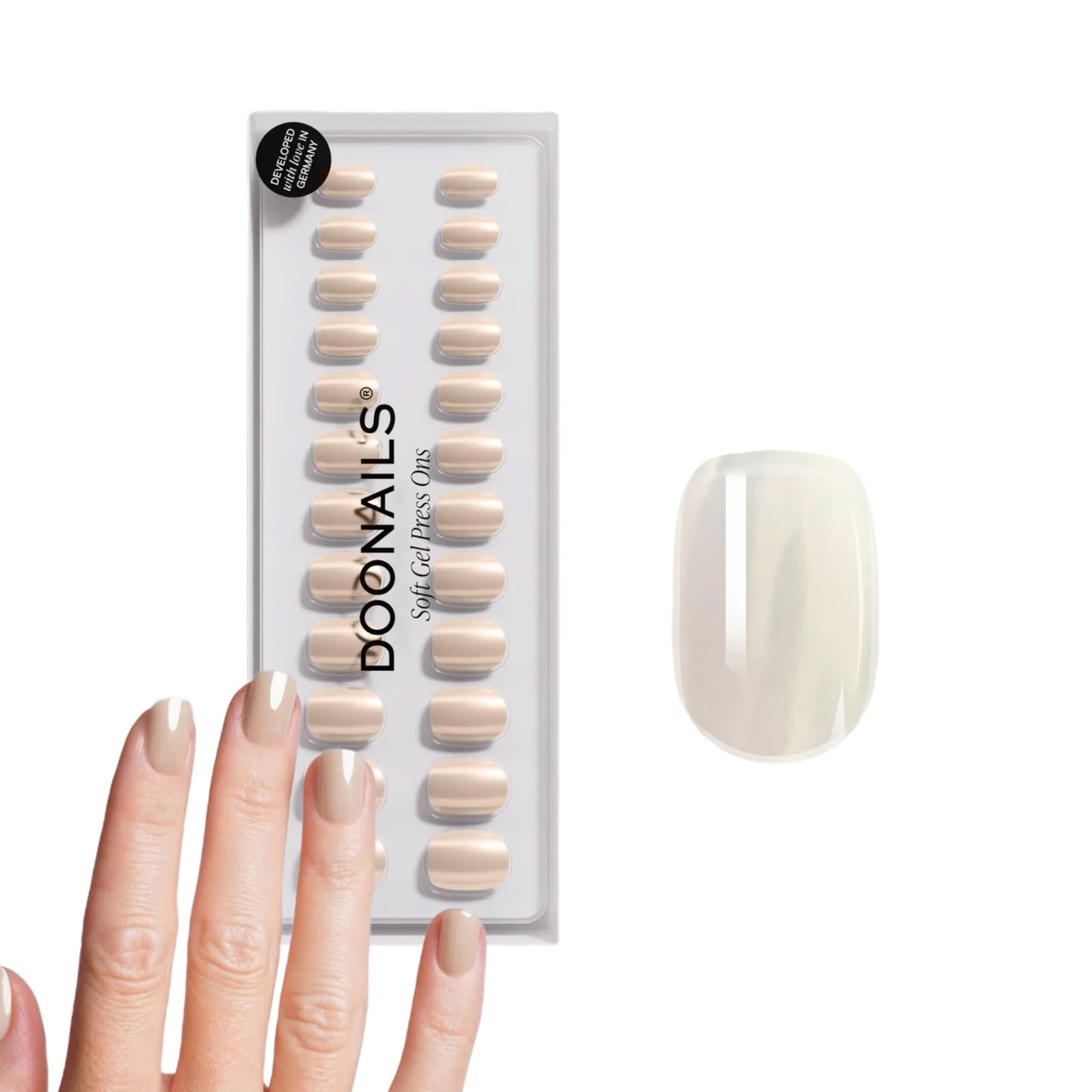DOONAILS Soft Gel Press On Nails - 28 Pcs Kit with Stickers in 14 Sizes - White, Extra Short Square - Reusable Glue On Fake Nails, Handmade Beauty and Personal Care Doonails Default Title