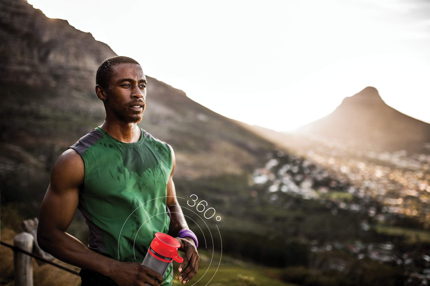 WOW GEAR 360 Double Walled Tritan Water Bottle, Red, 20 Oz / 600 Ml
