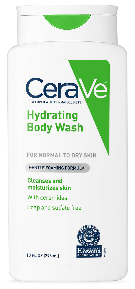 CeraVe Body Wash for Dry Skin | 10 Ounce | Moisturizing Body Wash with Hyaluronic Acid | Sulfate & Fragrance Free