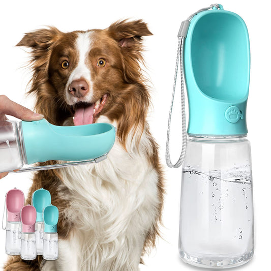 Kalimdor 19oz Dog Water Bottle – Leak-Proof Portable Pet Water Dispenser & Feeder for Outdoor Walking, Hiking, Travel – Food-Grade Plastic, Blue