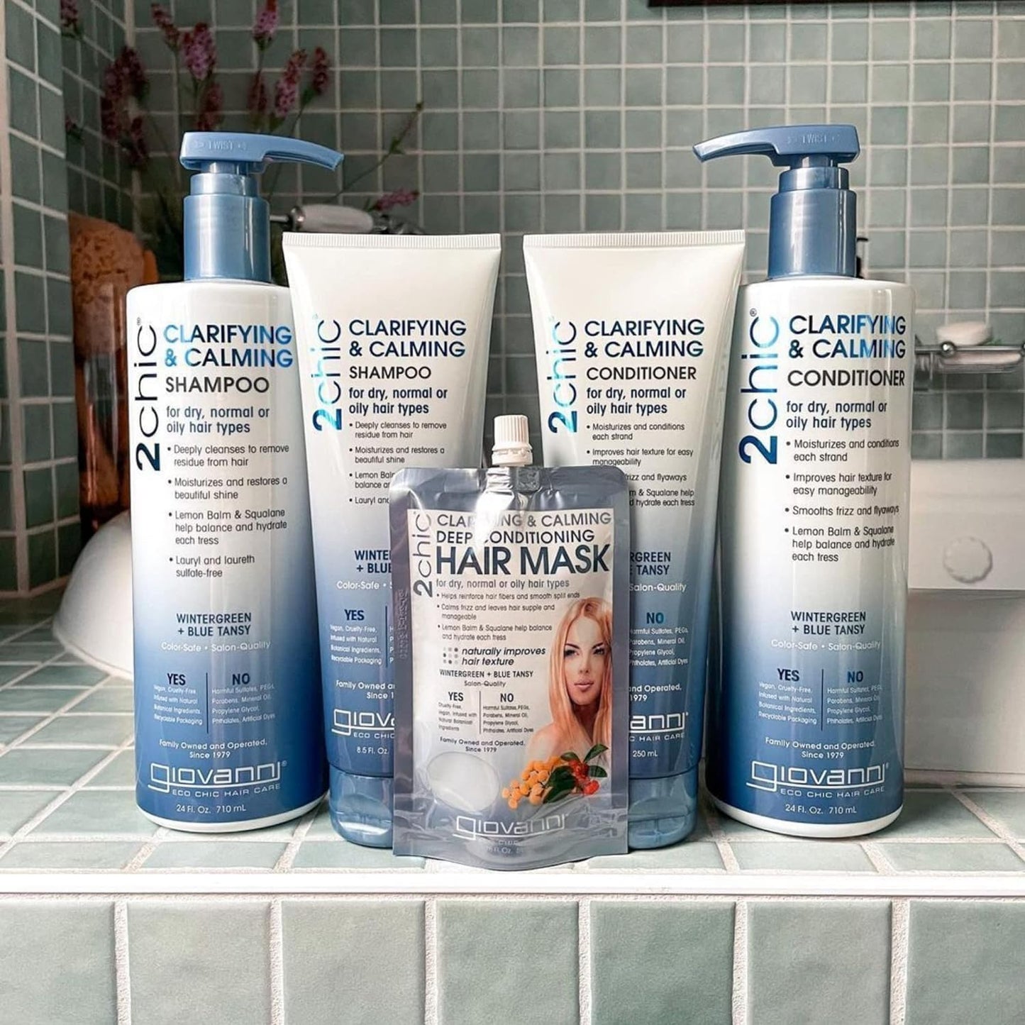 GIOVANNI 2chic Clarifying & Calming Conditioner - Clarifying Hair Conditioner, Helps Remove Residue, Hydrating, Detox Conditioner, Color Safe