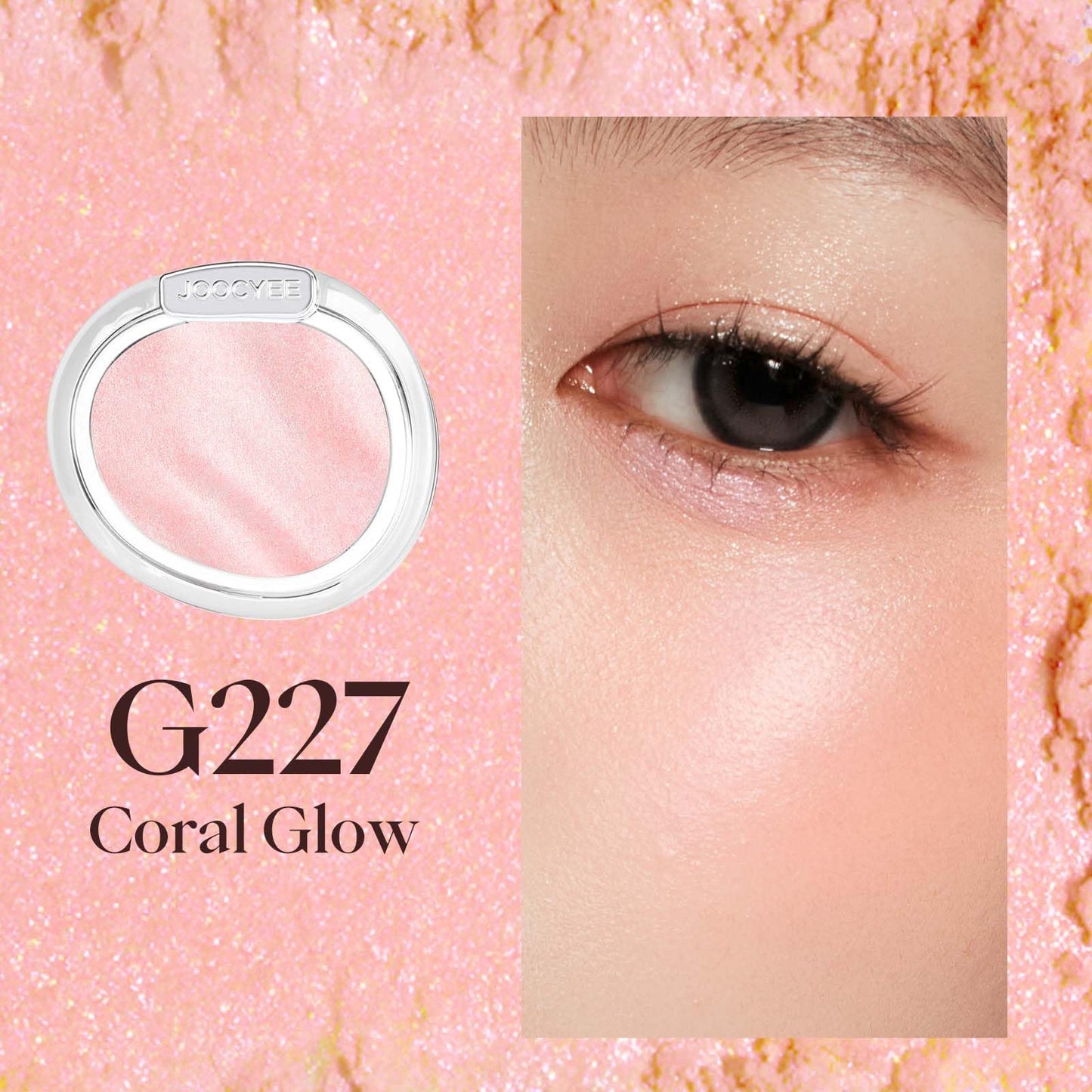 JOOCYEE AURA Glazed Blush Highlighter Luminous Powder Blush - Coral Glow Beauty and Personal Care Joocyee