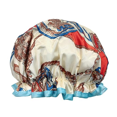 allydrew Reusable Women's Waterproof Shower Caps for Long Hair, Royal