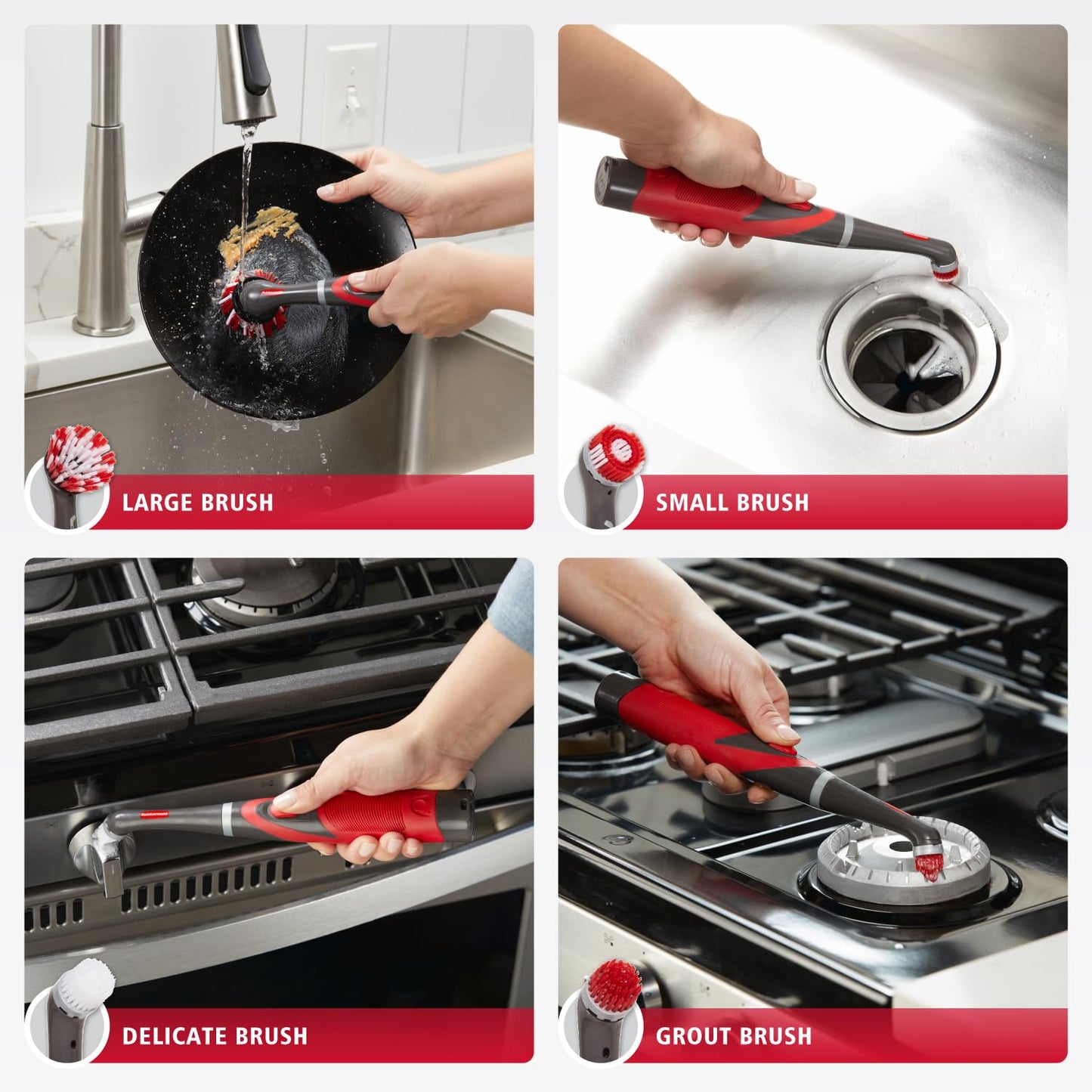 Rubbermaid Reveal Power Scrubber 18-Pc Kit – Cordless Electric Brush for Kitchen, Bathroom, Tile, Grout, Shower & Tub