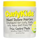 CurlyKids Frizz Control Paste - Anti-Frizz Styling Paste for Curly, Kinky, Coily & Mixed-Texture Hair - Smooth Edges, Tame Flyaways, Maximum Moisture
