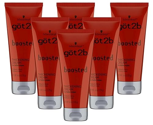 Got 2B Boosted Hair Thickening Cream for Fuller Styles, Medium Shine, Medium Hold, 6 Ounce - 6 Pack