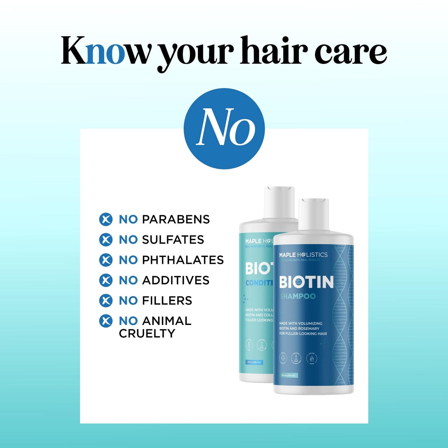 Rosemary Biotin Shampoo and Conditioner Set - Volumizing Shampoo and Conditioner for Thinning Hair for Women & Men with Nourishing B Vitamins