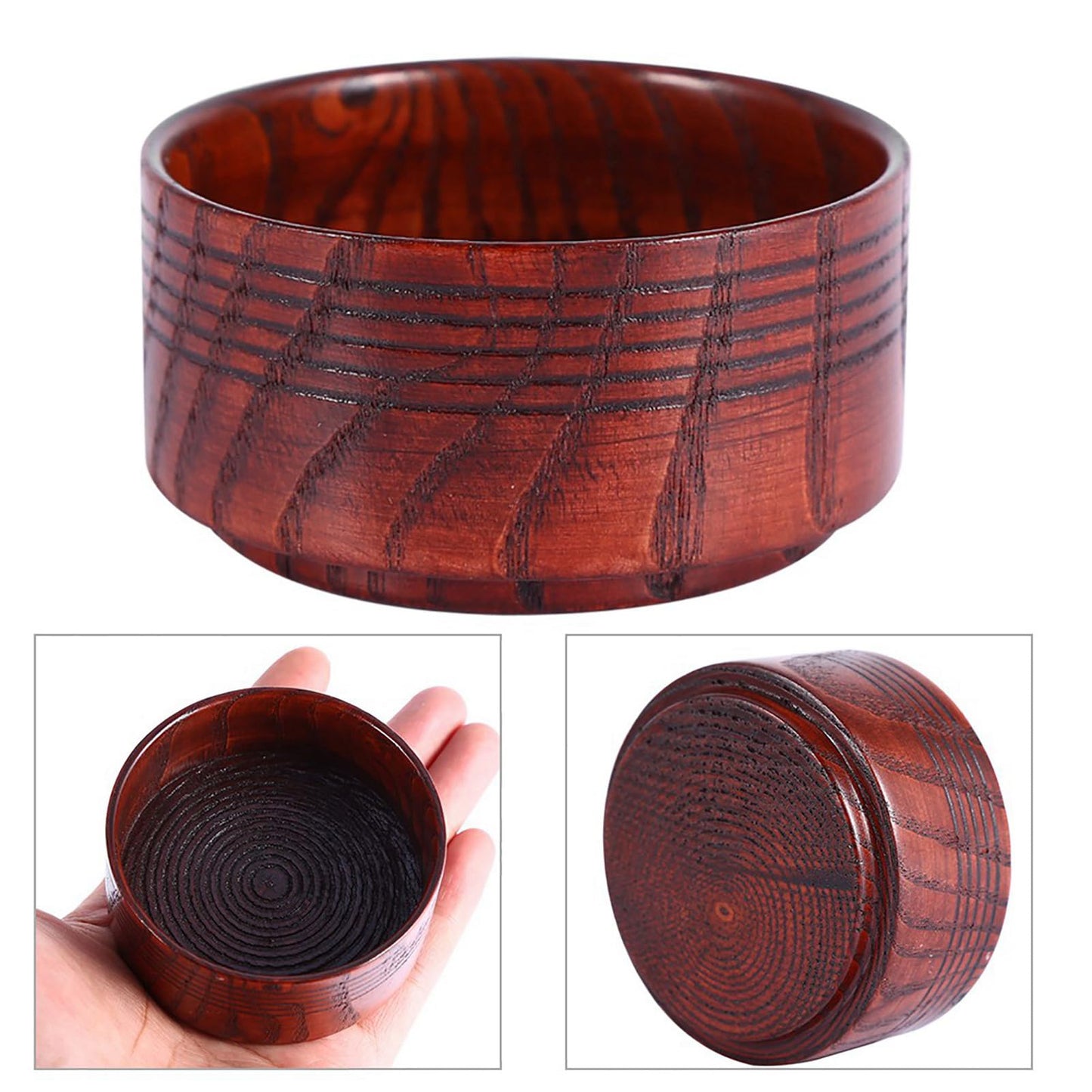 Saluaqui Wood Shaving Soap Bowl Cup Mug Tool, Man Shaver Cleansing Foam Round Lightweight Firm Environmental, Delicate Appearance, Good Mood When Beauty and Personal Care Saluaqui