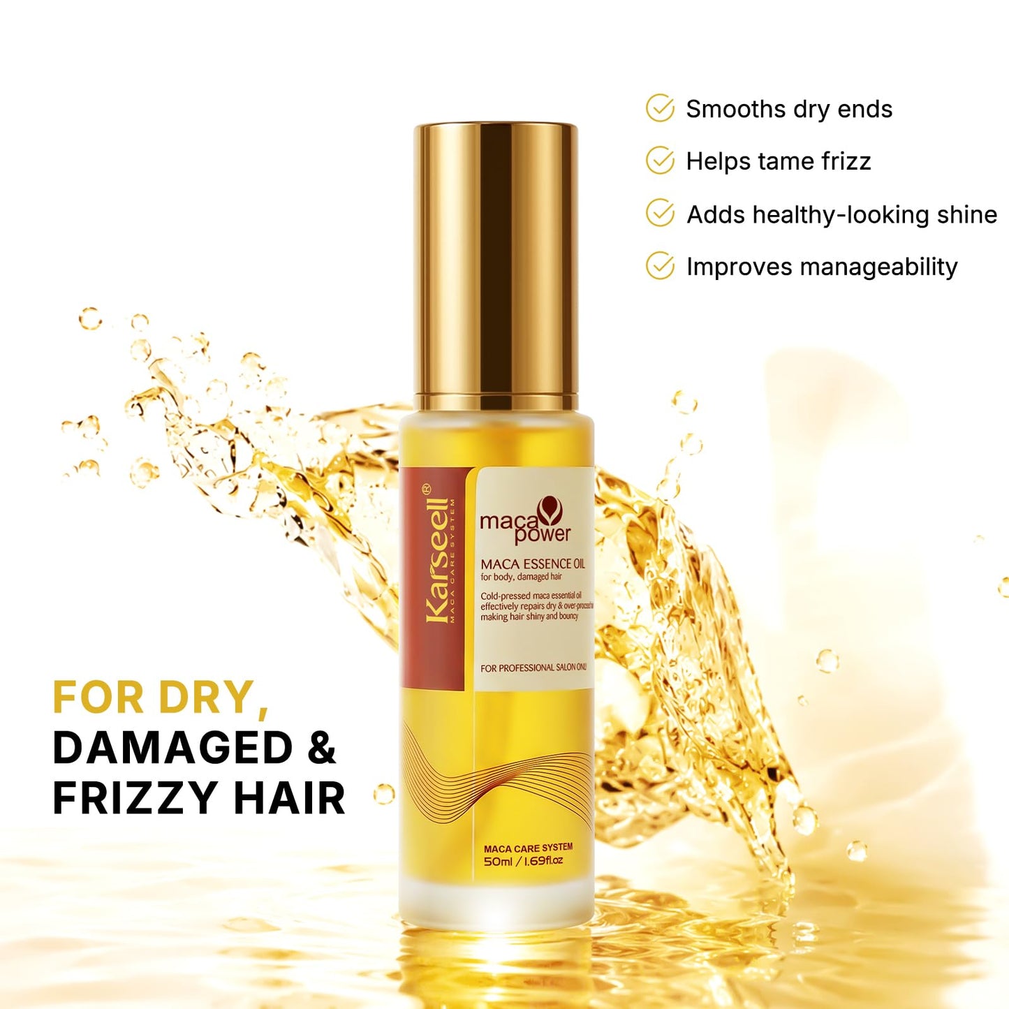 Karseell Moroccan Argan Oil for Hair Healing Cold Pressed Weightless Argan Oil Hair Serum for Dry Damaged Hair 50ml Beauty and Personal Care Karseell