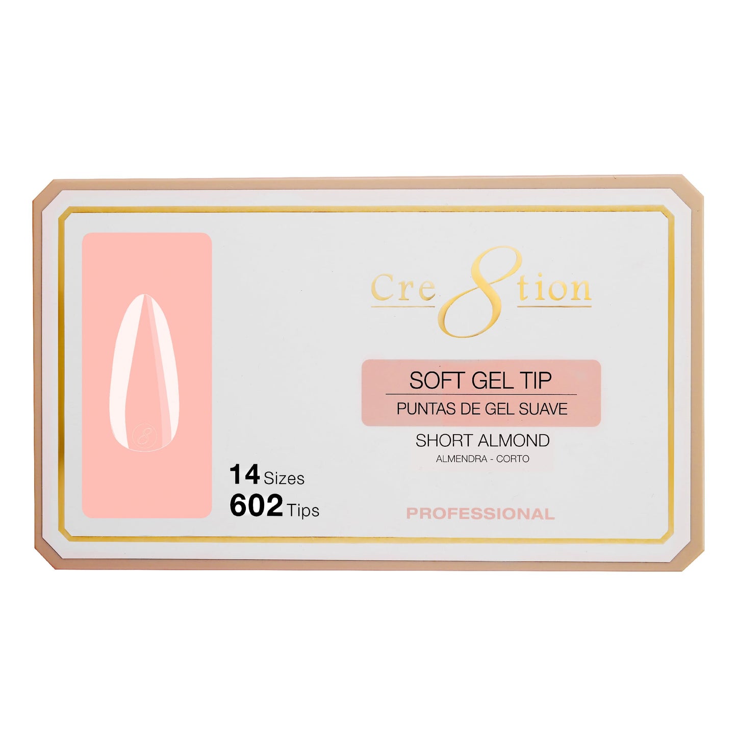 Cre8tion Soft Gel Nail Tips, Short Almond Shape, 602 Tips in 14 Sizes (00-9) for Professional Nail Extensions Beauty & Personal Care Cre8tion