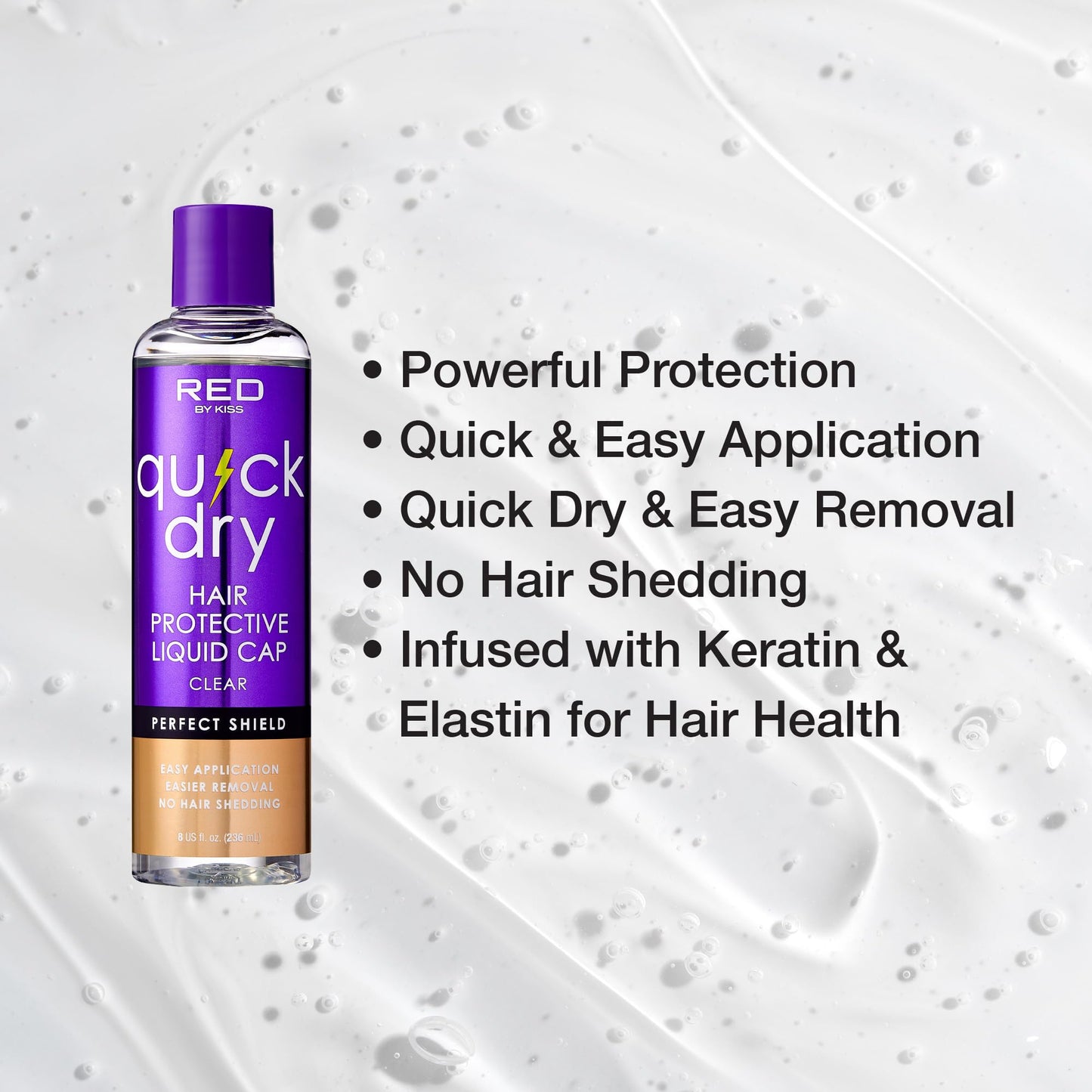 Red by Kiss Quick Dry Hair Protective Liquid Cap, Strong Lightweight Protection from Weaves Glue Damage, Fast Application, Quick Drying, & Easy