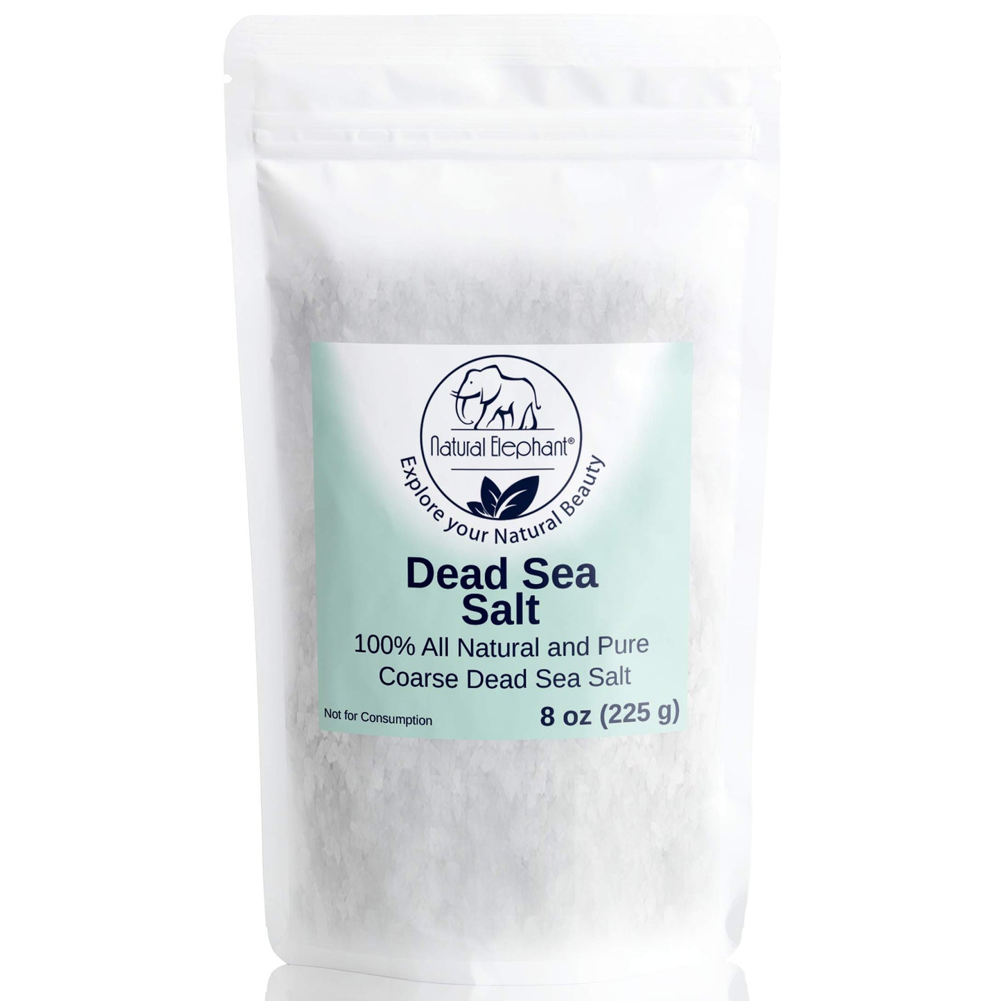 Natural Elephant Dead Sea Bath Salt Travel and Trial Sizes - 100% Natural and Pure - Fine and Coarse Grain - Ideal for Baths and Soaks (8 oz Travel Beauty and Personal Care Natural Elephant