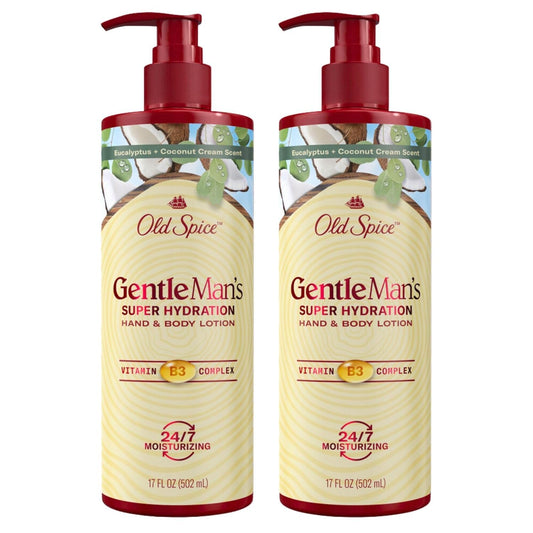 Old Spice Hand & Body Lotion for Men, Gentleman's Super Hydration, 24/7 Moisturizing with Vitamin B3 Complex, Fast Absorping, Eucalyptus & Coconut Beauty & Personal Care Old Spice
