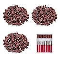 Subay Professional Nail Art Drill Bits Set 6PCS 3/32inch, Sanding Bands 300PCS #80#120#180 for Acrylic, Gel Nails, Dip Powder Nails and Manicure