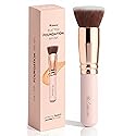 Lamora Makeup Brush Foundation Kabuki - Flat Top Face Brush for Liquid, Cream, and Powder Cosmetics - Full Coverage Blending, Buffing, Stippling