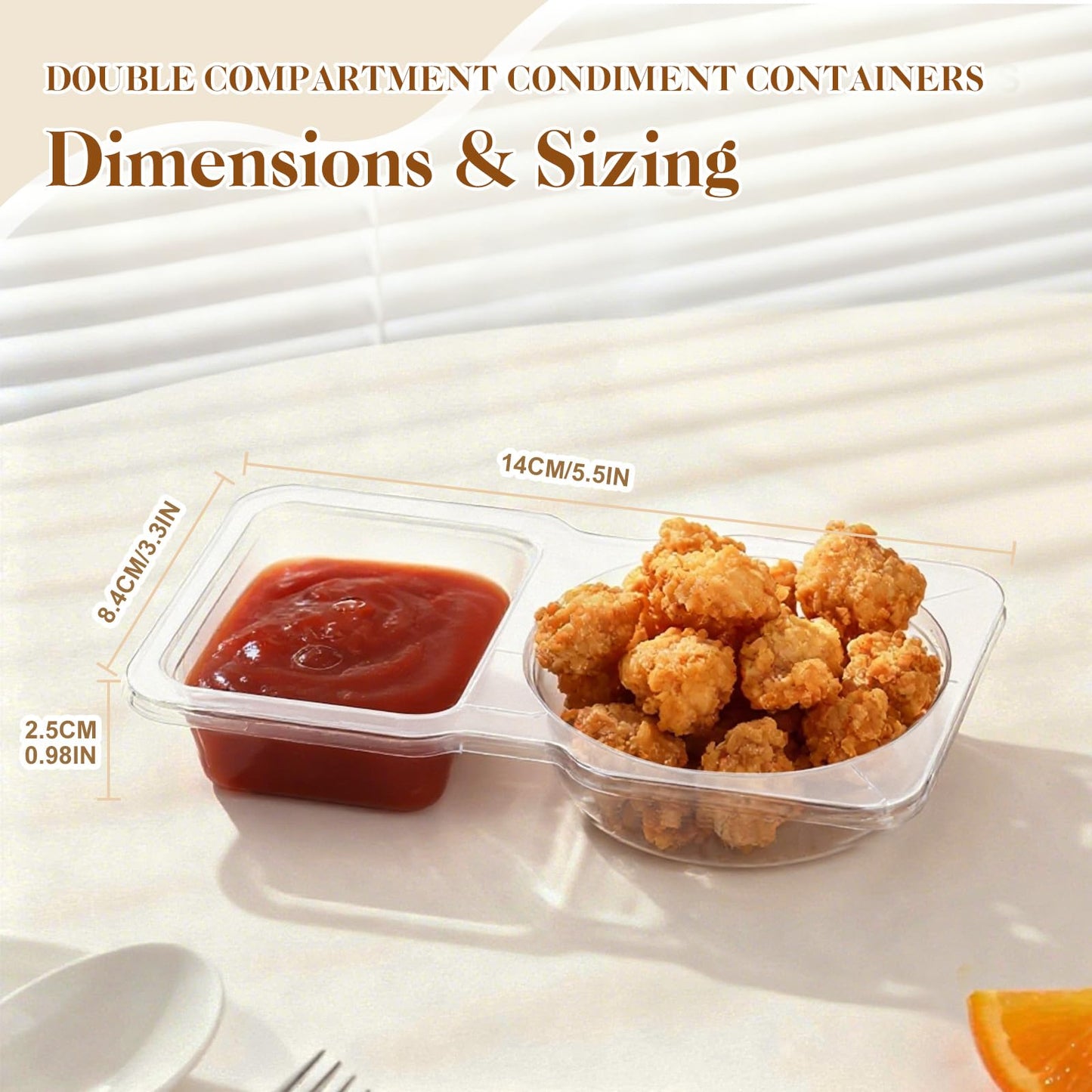 TaidMiao Reusable Snack Containers Compartment with Lids - 20 Sets Snack Containers, Double Snackle Box Compartment Condiment Containers, Snack Box…