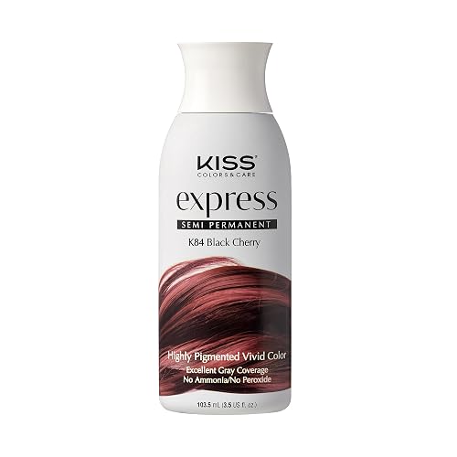 Kiss Express Semi-Permanent Hair Color - Vivid, Highly Pigmented Dye for Vibrant Hair, Gentle Formula, Gray Coverage, pH Balanced,23 Intermixable