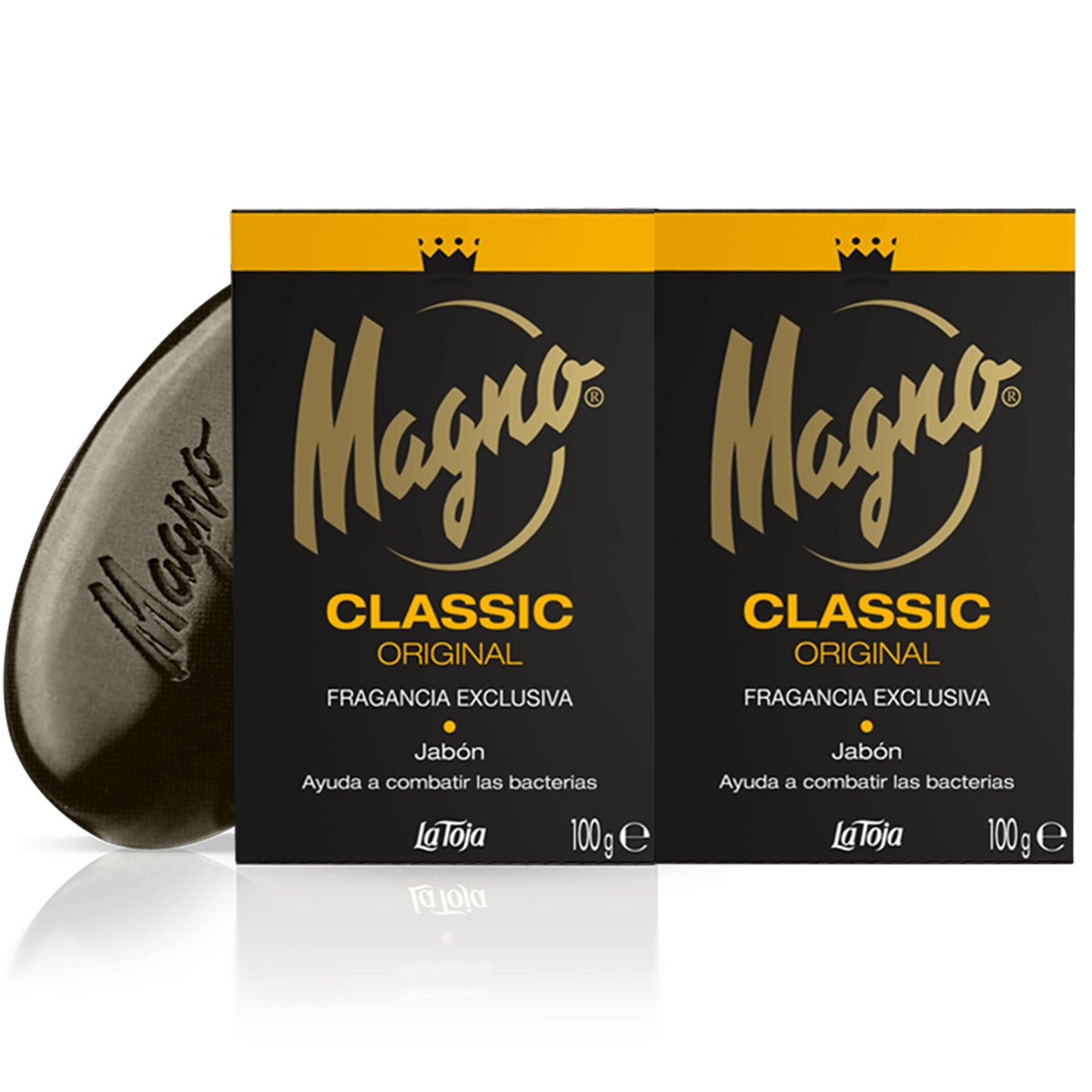 Magno Soap 3.5 oz La Toja. Magno Classic Black 8 pack
