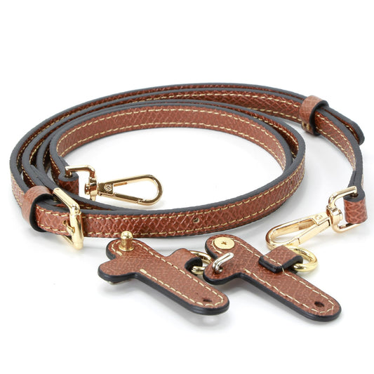 Mini Bags Leather Shoulder Strap Adjustable 94-114cm Bag Straps (brown&gold)