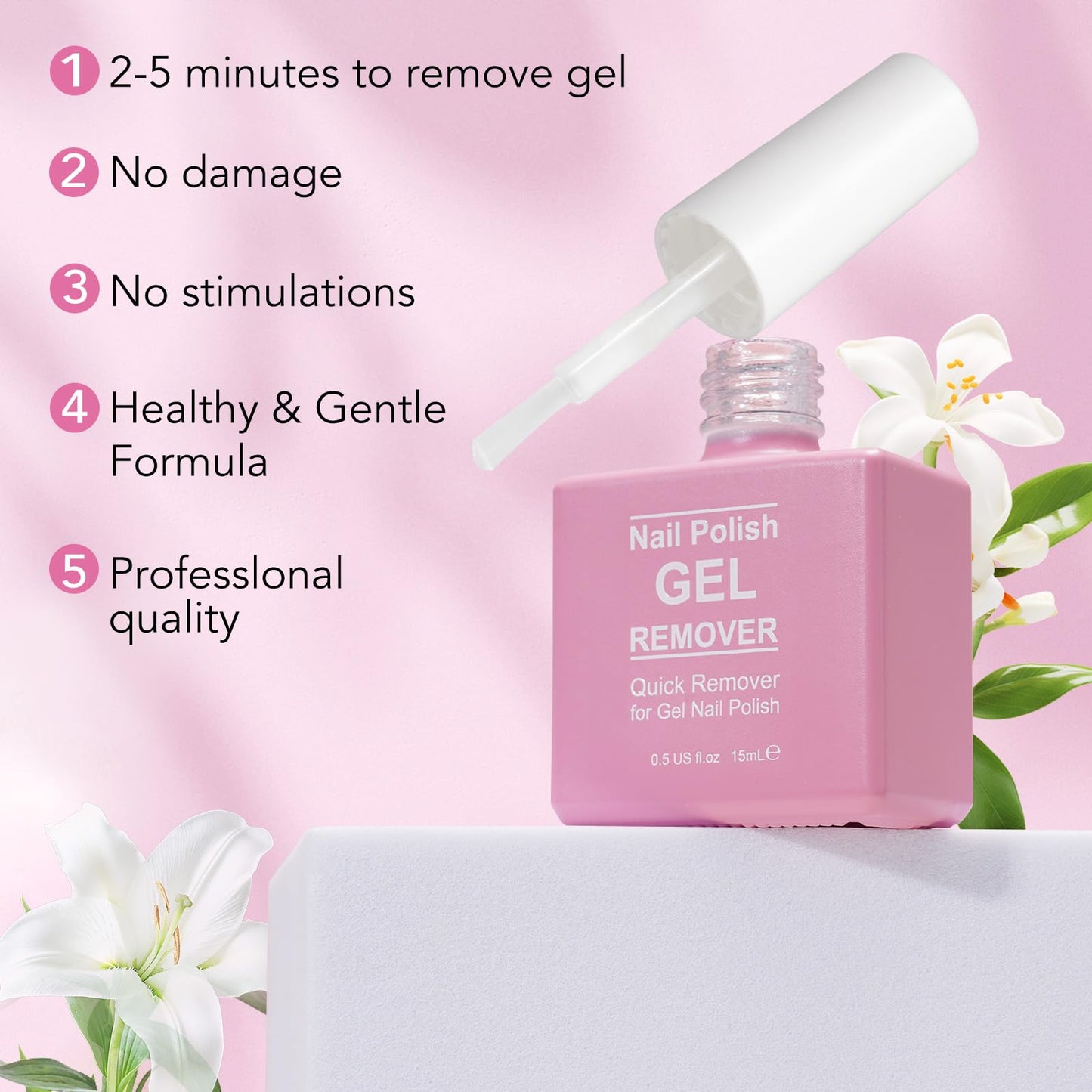 Gel Nail Polish Remover, (2PCS) Professional Gel Polish Remover for Nails, No Need for Foil, Quick & Easy Polish Remover In 2-5 Minutes, 0.5 Fl Oz Beauty and Personal Care NIFEISHI
