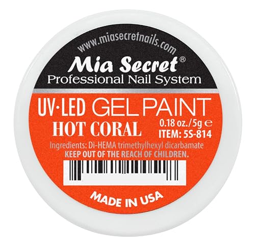 Mia Secret Professional Nail System UV/LED Gel Paint - 5 grams (Hot Coral) Beauty & Personal Care Mia Secret
