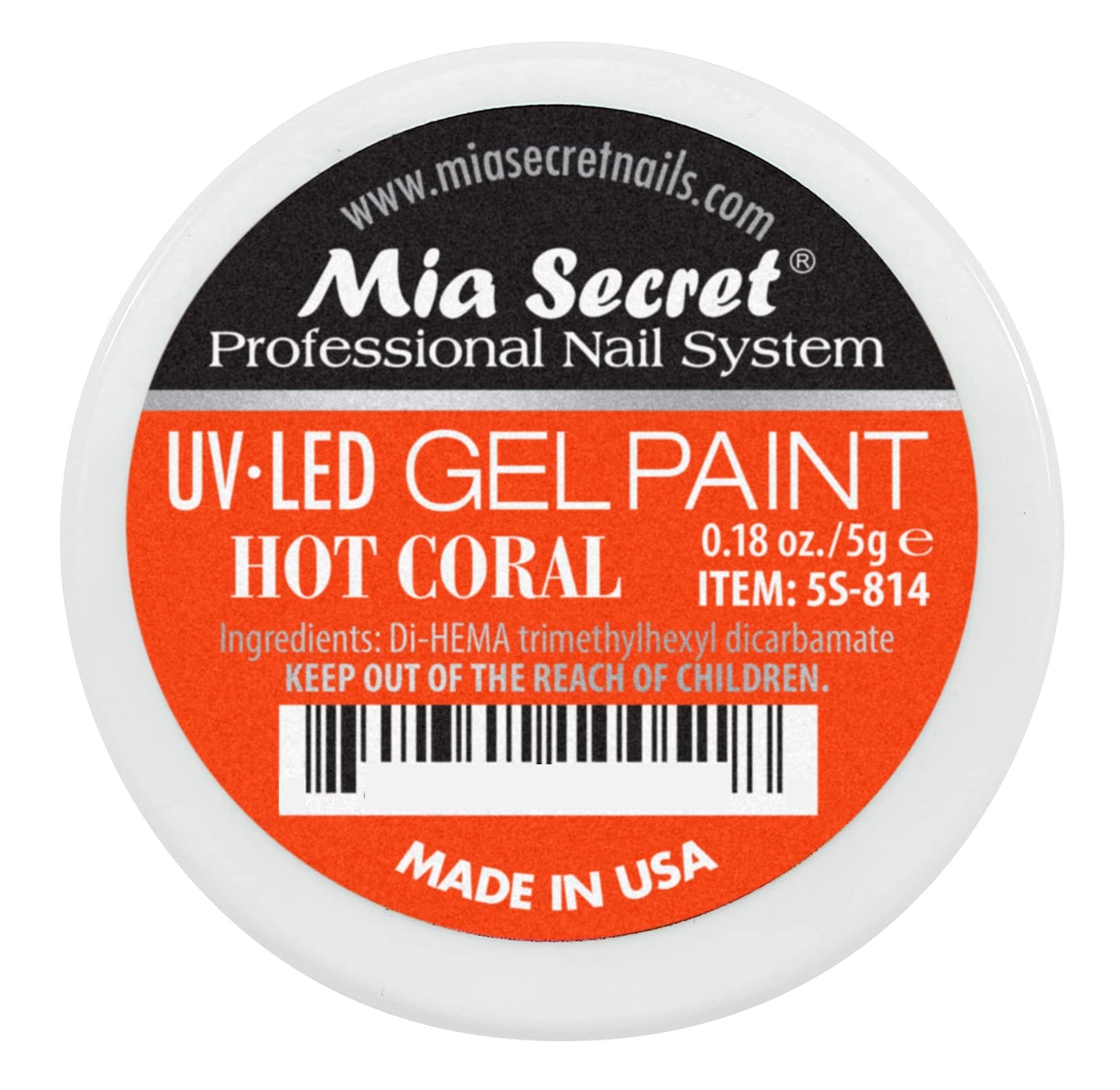 Mia Secret Professional Nail System UV/LED Gel Paint - 5 grams (Hot Coral) Beauty & Personal Care Mia Secret