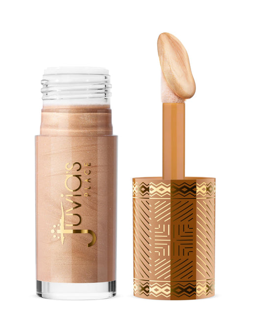 Juvia's Place Nubian Glow Liquid Luminizer - Radiant Highlighter for Face and Body, Buildable Shimmer, Versatile Shades for All Skin Tones