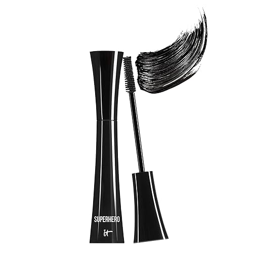 IT Cosmetics Superhero Mascara - Volumizing & Lengthening Black Mascara, Buildable Lash Volume, Collagen, Biotin, Peptides, Lifting & Curling Formula