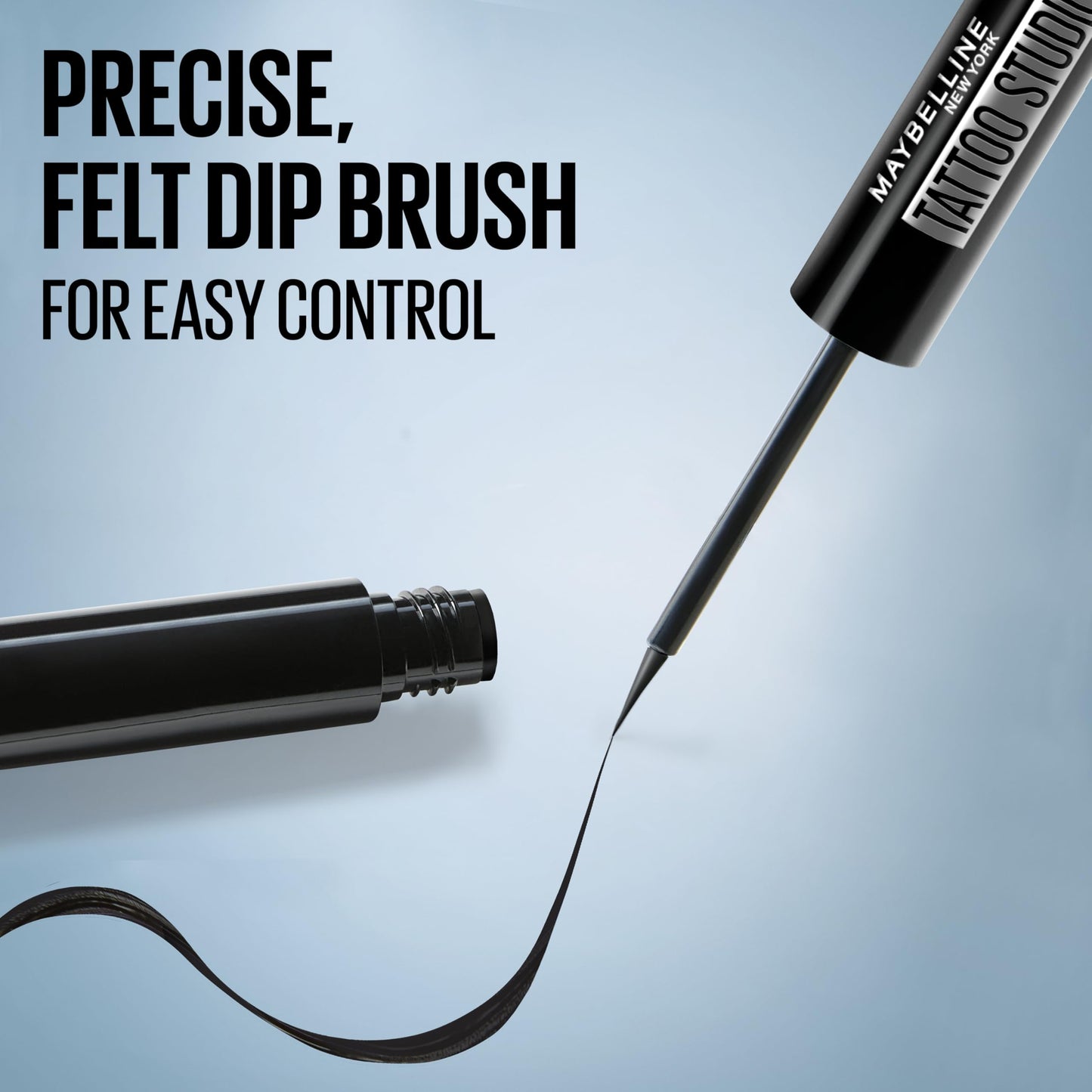 MAYBELLINE Tattoo Studio Dip-Ink Liquid Eyeliner, Waterproof Eyeliner With Up to 24 Hour Wear, Black Track, 1 Count Beauty and Personal Care MAYBELLINE