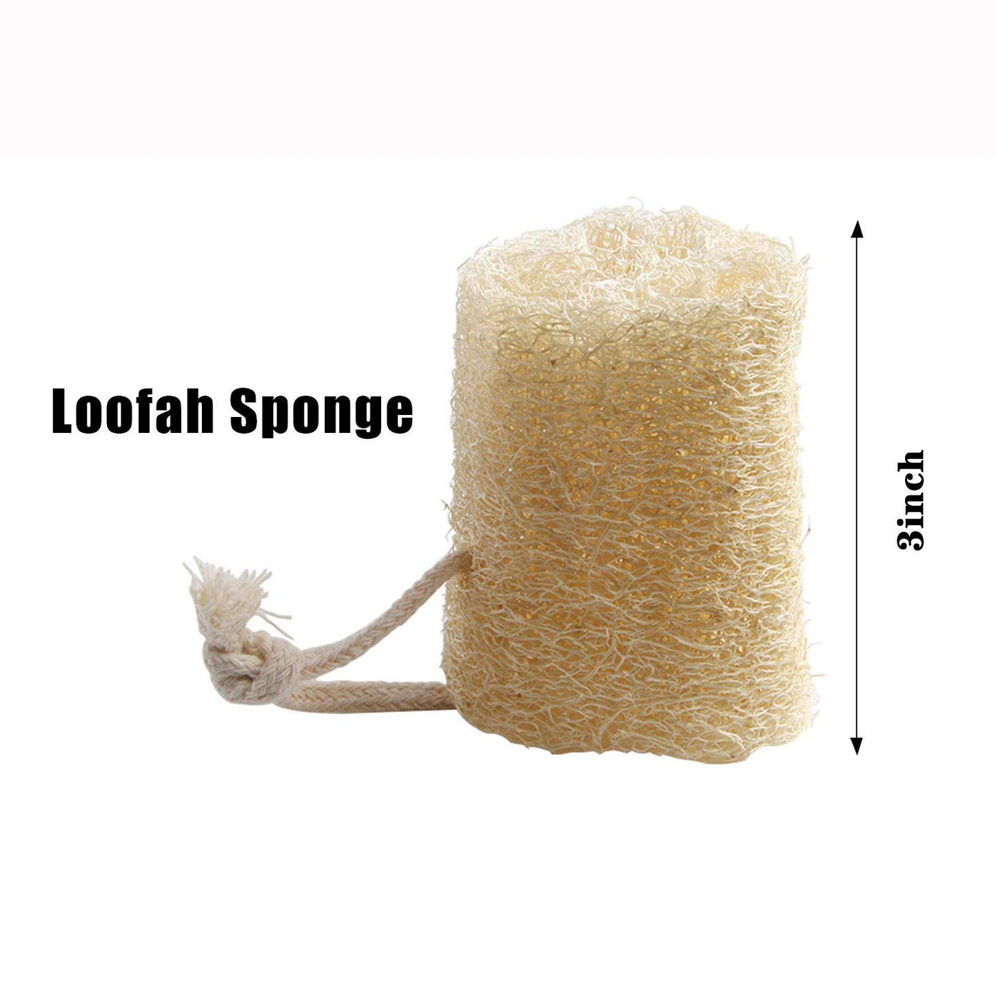 FEBSNOW Loofa Body Scrubber - 4 PCS Exfoliating Loofah Back Scrubber Natural Luffa Shower Bath Sponge Exfoliating Washcloth Face Scrubber Pad for Deep