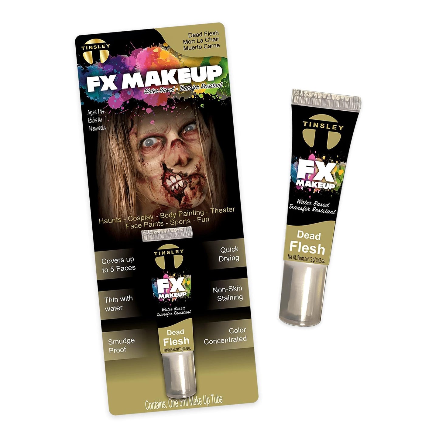 Tinsley Transfers FX Makeup - Face and Body Paint - Water-Based Cream - 7g / 0.24 oz Tube (Dead Flesh)