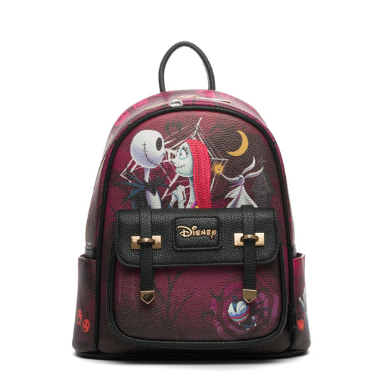 Wondapop Disney Nightmare Before Christmas Jack and Sally 11" Vegan Leather Fashion Mini Backpack