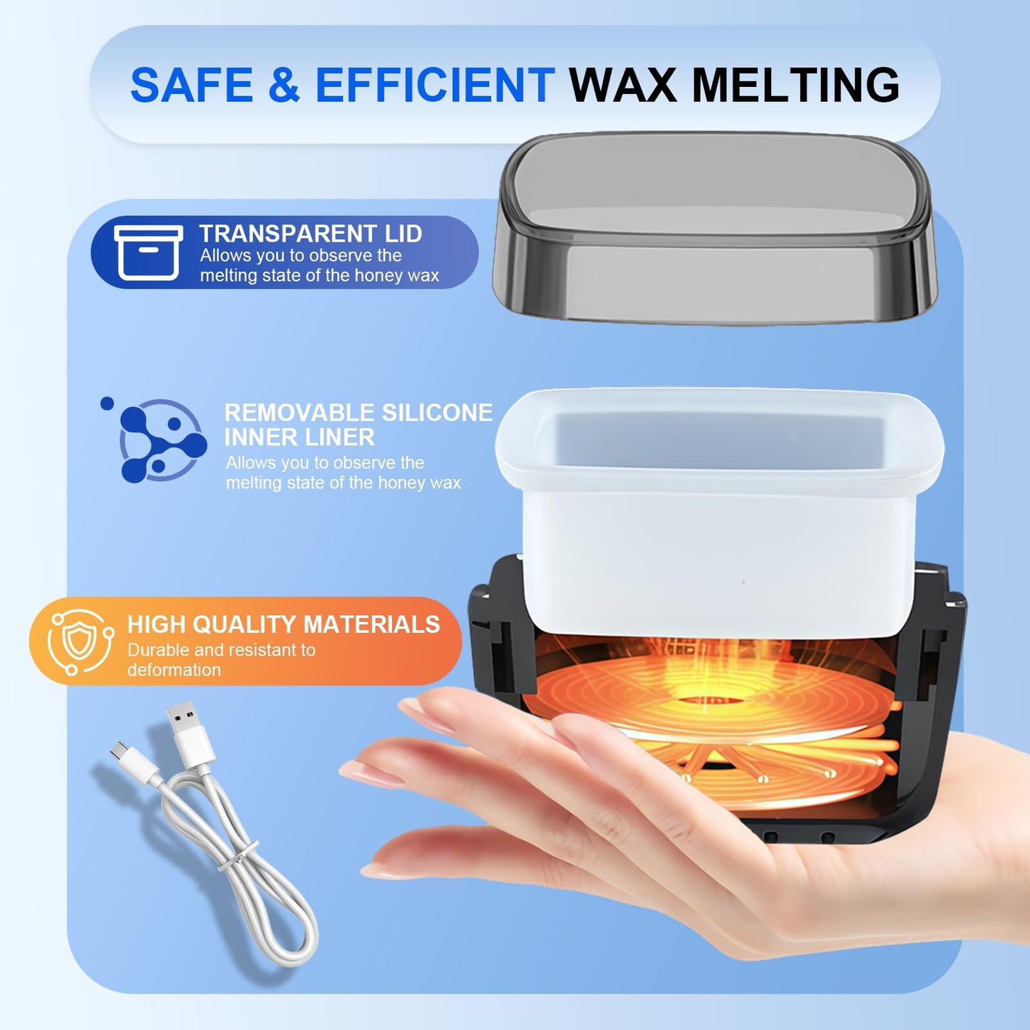 Nose Wax Kit, Mini Ear Nose Hair Waxing Kit with 100g Beads, 10 Applicators, 30 Hair Sticks, 10 Mustache and Care Oil, Constant Temperature Wax Warmer Beauty and Personal Care Wokyo