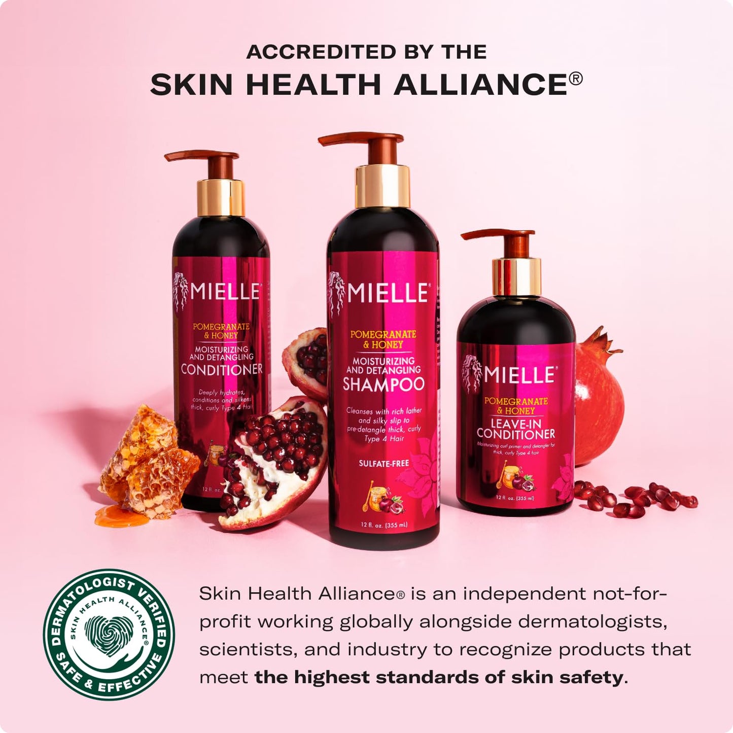 Mielle Organics Pomegranate & Honey Detangling Conditioner for Curly Hair - Deep Moisturizing Conditioner to Help Strengthen Strands, Prevents